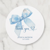 Blue Ribbon Baby Boy Bedankt Bedankjes Labels (Achterkant)