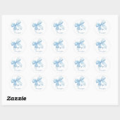 Blue Ribbon Baby Boy Bedankt Ronde Sticker (Vel)