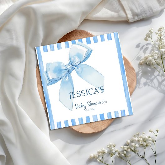 Blue Ribbon Baby Boy Luncheon Welkom Servet