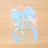 Blue Ribbon Baby Boy Shower Arch Acryl Uitnodigingen (Voorkant)