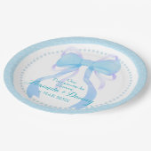Blue Ribbon Baby Boy Shower Papieren Bordje (Gekanteld)