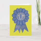 Blue Ribbon Best Ever Mam Moederdag Kaart (Voorkant)