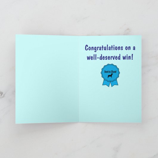 Blue Ribbon Best in Show met Dog in Silhouette Kaart (Binnen)