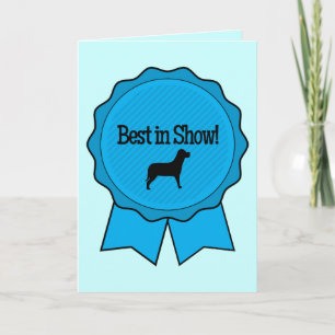 Blue Ribbon Best in Show met Dog in Silhouette Kaart