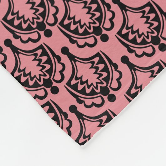 Blue Ribbon Bow Black Chandelier Damask Monogram Fleece Deken (Hoek)