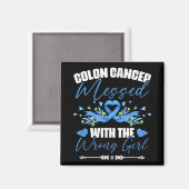 Blue Ribbon Colon Cancer Girl Survivor Colorectal  Magneet (Voorkant / Achterkant)