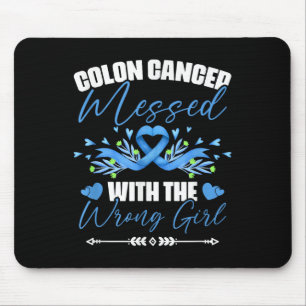 Blue Ribbon Colon Cancer Girl Survivor Colorectal Muismat
