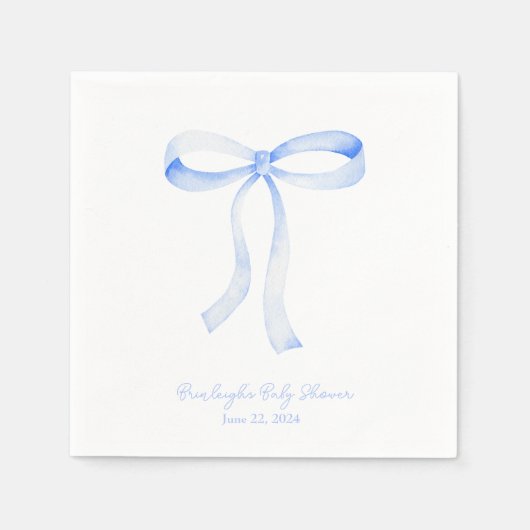 Blue Ribbon Coquette gepersonaliseerde servetten (Voorkant)