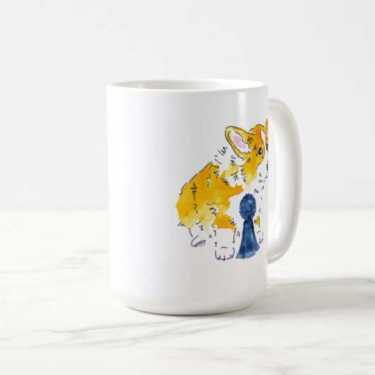 Blue Ribbon Corgi Mok (Voorkant rechts)