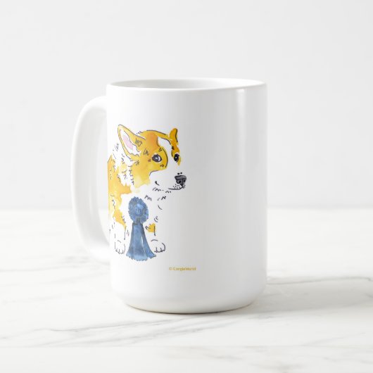 Blue Ribbon Corgi Mok (Voorkant links)