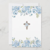 Blue Ribbon Crest Eerste Heilige Communie Kaart (Achterkant)