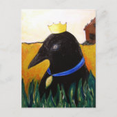 Blue Ribbon Crow Briefkaart (Voorkant)