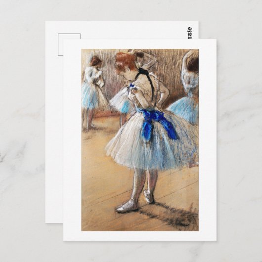 Blue Ribbon Dancer, Edgar Degas Briefkaart (Voorkant / Achterkant)
