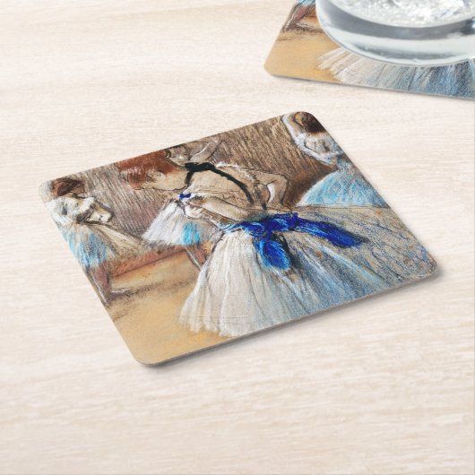 Blue Ribbon Dancer, Edgar Degas Kartonnen Onderzetters (Schuin)