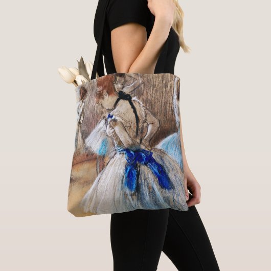 Blue Ribbon Dancer, Edgar Degas Tote Bag (Dichtbij)