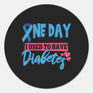 Blue Ribbon Diabetes Awareness Kinder Ronde Sticker