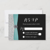 Blue Ribbon Diamond Modern Wedding RSVP (Voorkant)