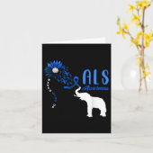 Blue Ribbon Elephant als Warrior Support als AWARE Kaart (Gele Bloem)