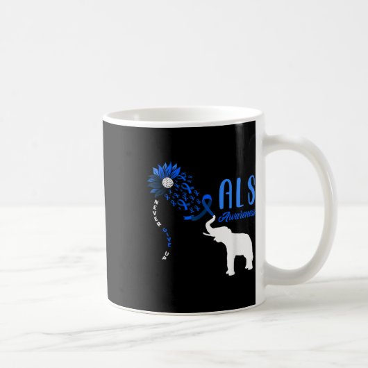 Blue Ribbon Elephant als Warrior Support als AWARE Koffiemok (Rechts)
