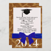 Blue Ribbon en Giraffe Afstuderen Uitnodiging (Voorkant / Achterkant)