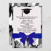 Blue Ribbon en Grey Camo Afstuderen Kaart (Voorkant / Achterkant)