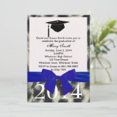 Blue Ribbon en Snow Leopard Afstuderen Kaart (Staand voorkant)