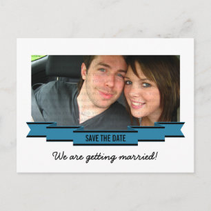 Blue Ribbon Foto Save the Date Briefkaart
