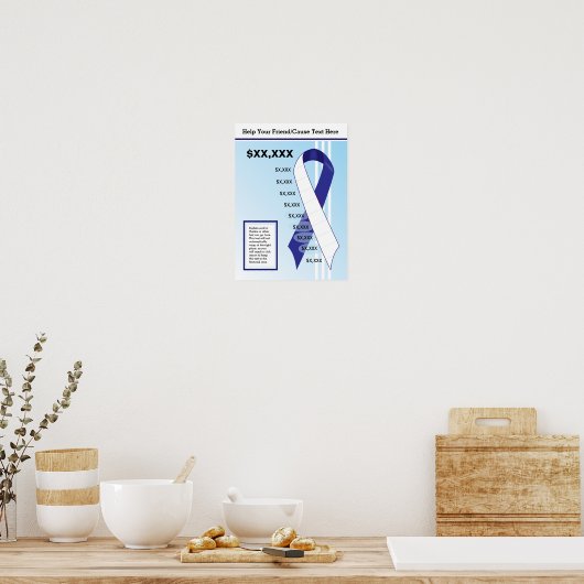 Blue Ribbon Goal Thermometer Poster (Keuken)