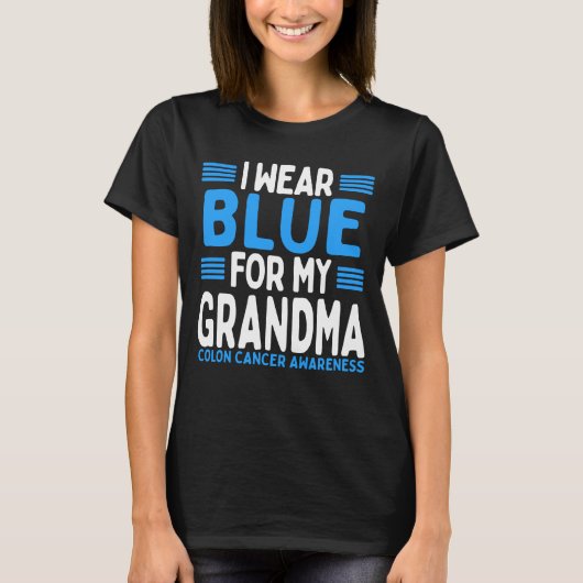 Blue Ribbon Grand Colon Cancer Awareness T-shirt (Voorkant)
