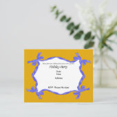 Blue Ribbon Holiday Party Invitation Kaart (Staand voorkant)