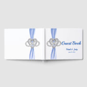 Blue Ribbon Infinity Heart Bruiloft Gastenboek (Volledig)