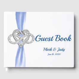 Blue Ribbon Infinity Heart Bruiloft Gastenboek