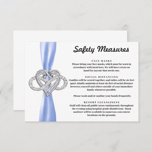 Blue Ribbon Infinity Heart Safety Maatregelen Informatiekaartje (Voorkant / Achterkant)