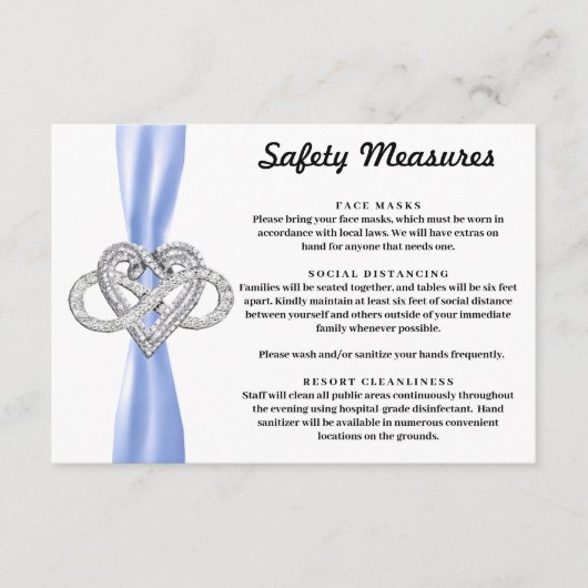 Blue Ribbon Infinity Heart Safety Maatregelen Informatiekaartje (Voorkant)