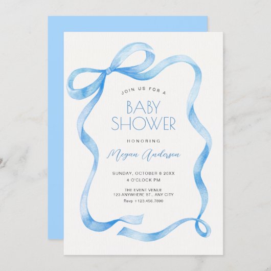 Blue ribbon  kaart (Voorkant / Achterkant)