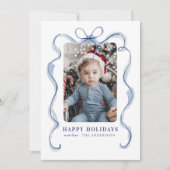 Blue Ribbon Lijst Prettige feestdagen Feestdagenkaart (Voorkant)