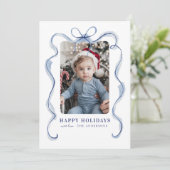 Blue Ribbon Lijst Prettige feestdagen Feestdagenkaart (Staand voorkant)