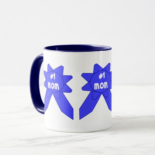 Blue Ribbon mama x 3 Mok (Voorkant links)