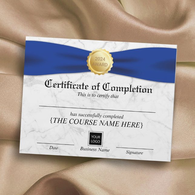 Blue Ribbon-marmercertificaat van voltooiing (Creator heeft geüpload)
