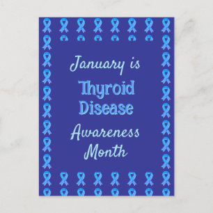 Blue Ribbon Paisley Thyroid Disease Briefkaart