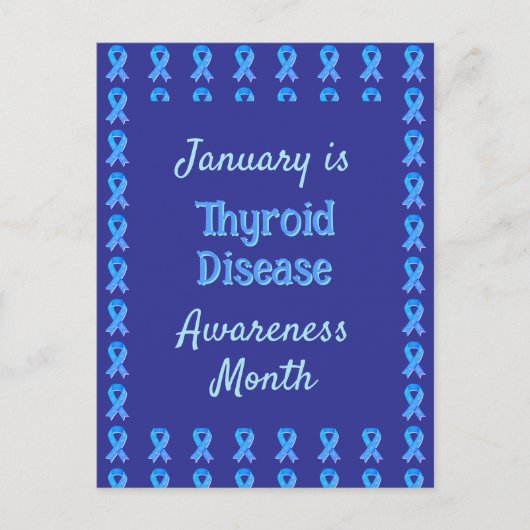 Blue Ribbon Paisley Thyroid Disease Briefkaart (Voorkant)