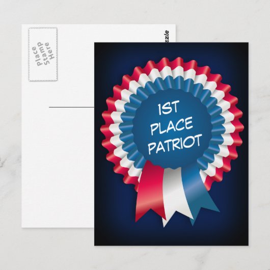 Blue Ribbon Patriot Briefkaart (Voorkant / Achterkant)