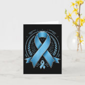 Blue Ribbon Prostate Cancer Awareness Survivor Kaart (Gele Bloem)