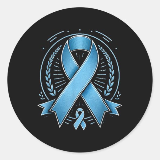 Blue Ribbon Prostate Cancer Awareness Survivor Ronde Sticker (Voorkant)