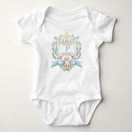 Blue Ribbon Puppy Baby Monogram Crest Romper