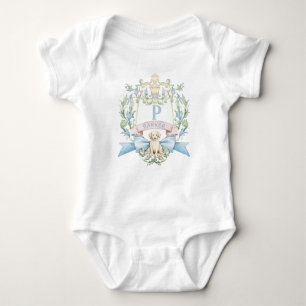 Blue Ribbon Puppy Baby Monogram Crest Romper