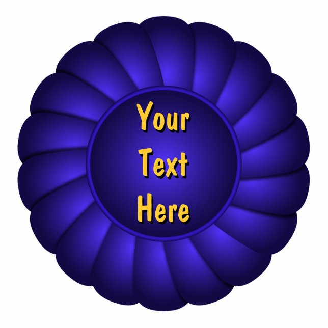 Blue Ribbon Rosette aan personaliseren Fotobeeldje Magneet (Voorkant)