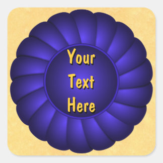 Blue Ribbon Rosette aan personaliseren Vierkante Sticker