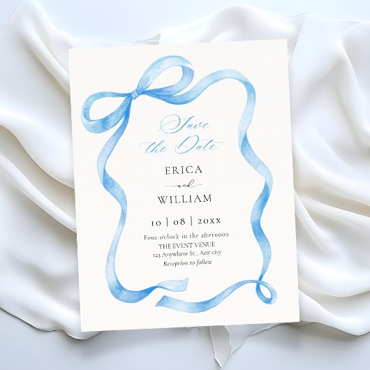 Blue ribbon  save the date