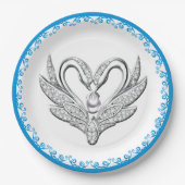 Blue Ribbon Silver Swans Paper Bord (Voorkant)